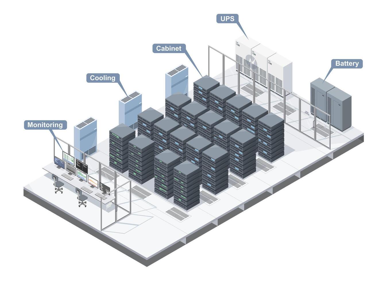 data center infrastructure overview vector
