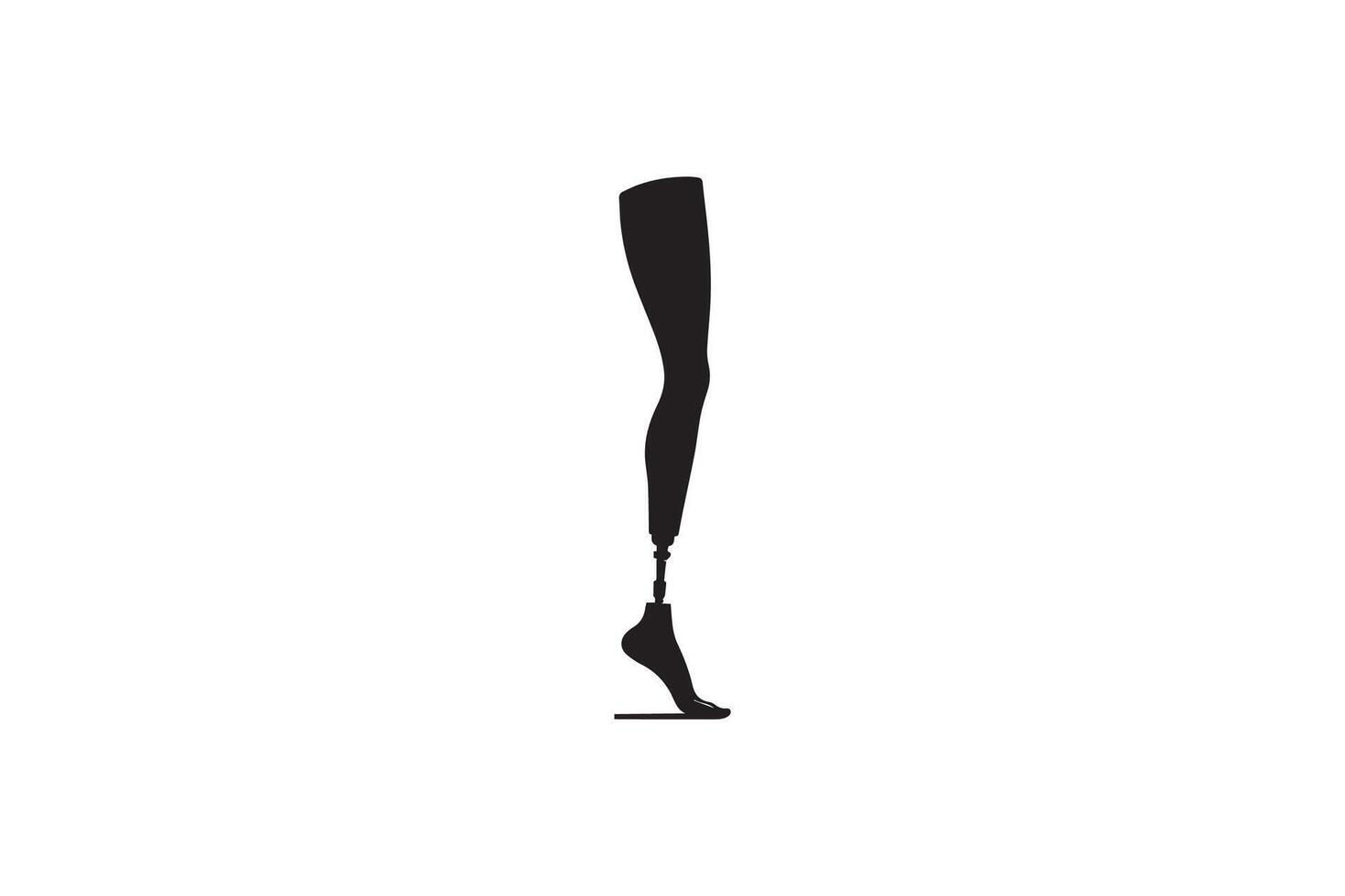 A silhouette of a leg with a foot on it vector