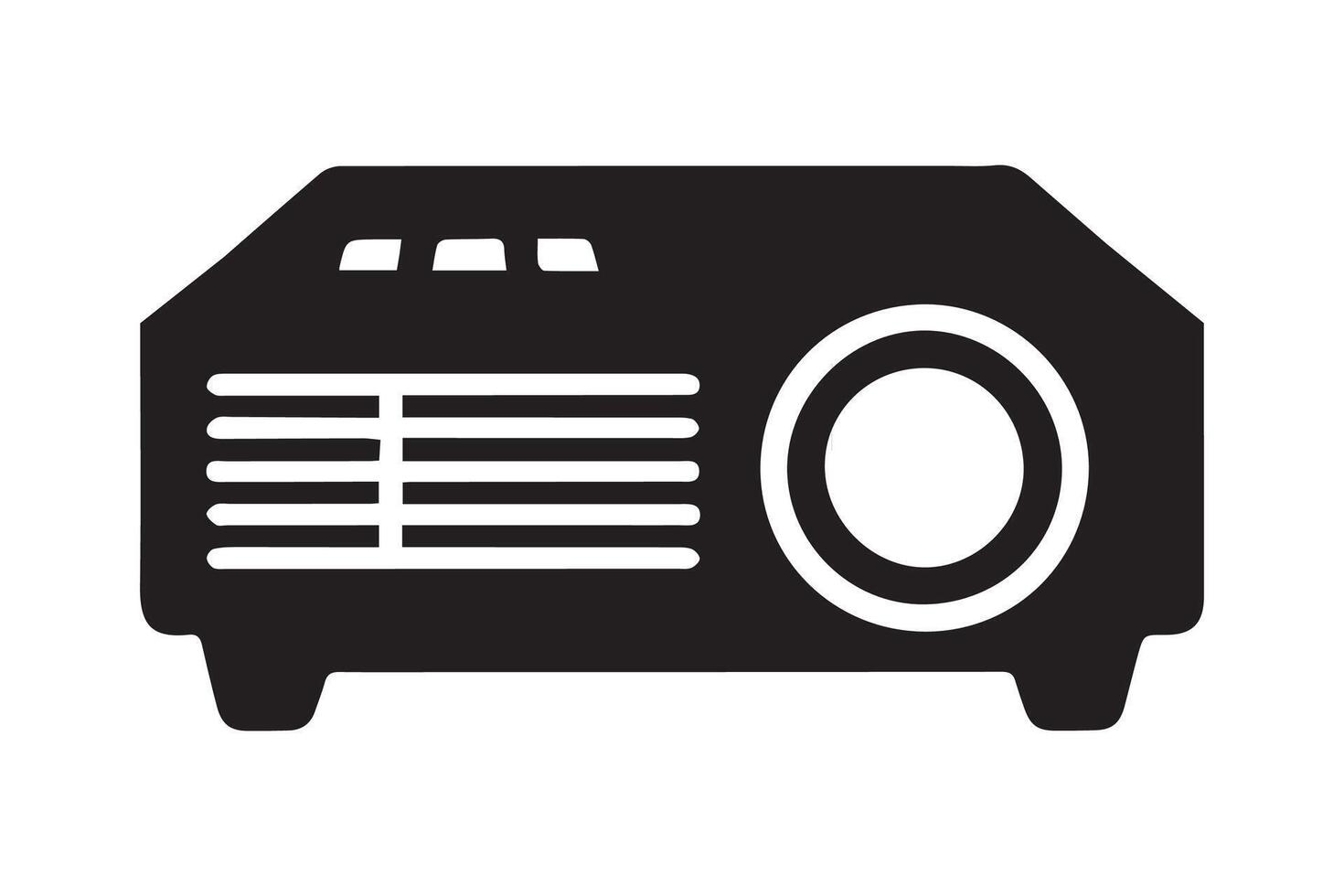 Black and white projector icon on white background vector