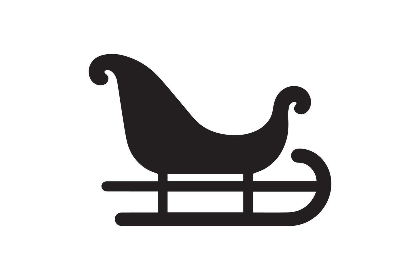 Santa sleigh icon illustration on white background vector