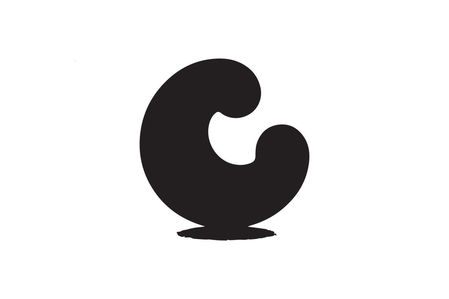 A black and white logo of a letter c vector