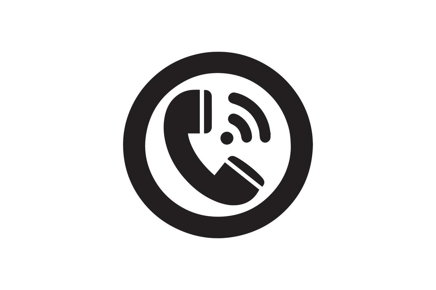 Phone icon in circle with a phone icon vector