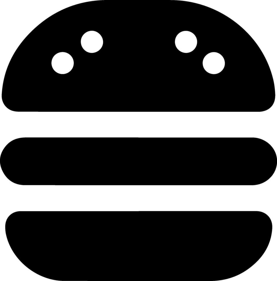 Black hamburger or burger icon vector