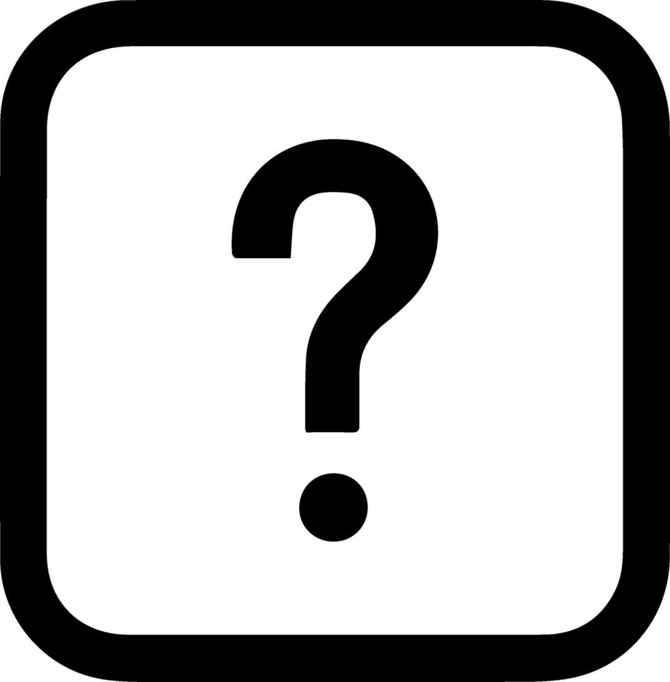 Black icon of question mark in square vector