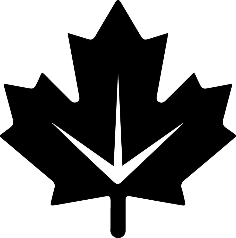 Black maple leaf icon vector