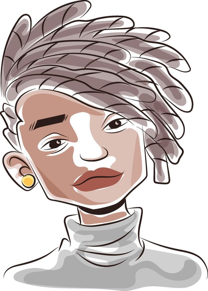 afro boy doodle style vector