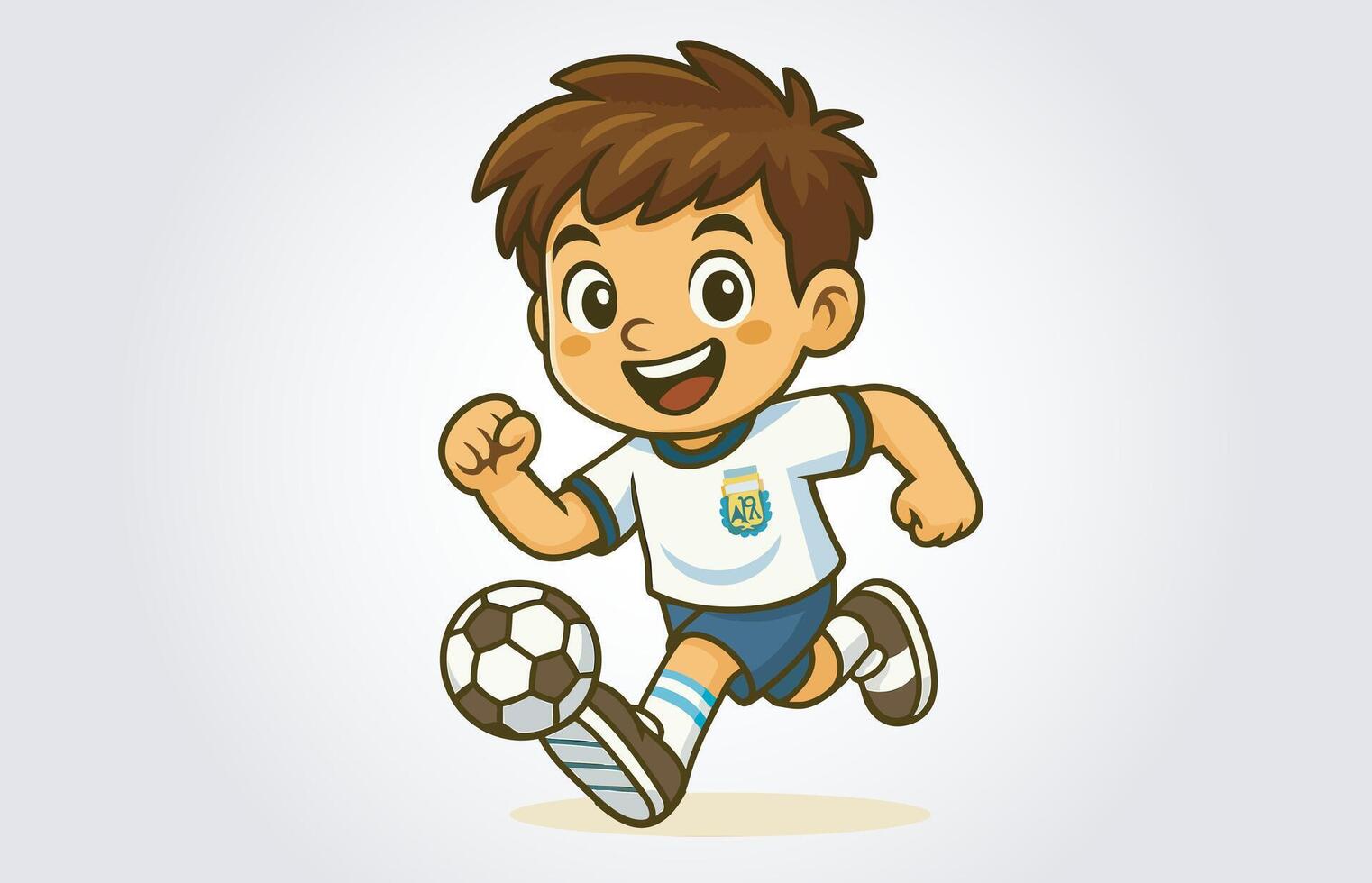 Argentina Soccer or Footbll Player Kids Mascot Cartoon Character Template vector