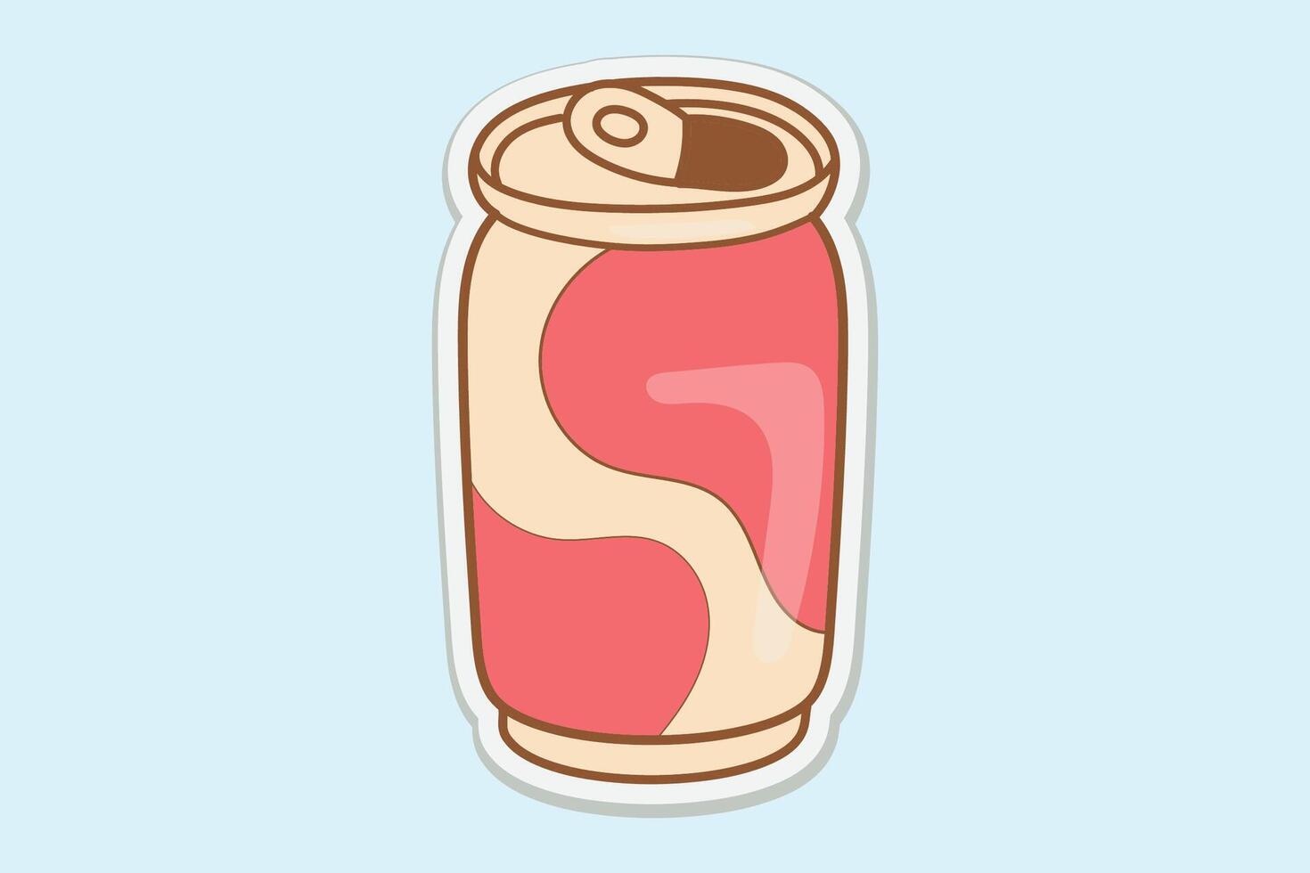 Red Soda Can Sticker vector