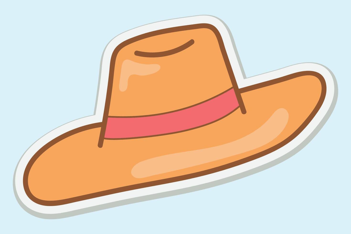 Cute Summer Hat Sticker vector