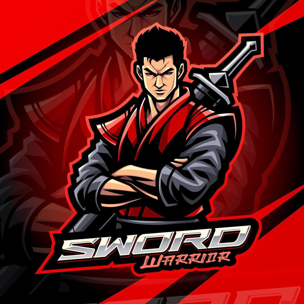 Sword warrior character illustration vector