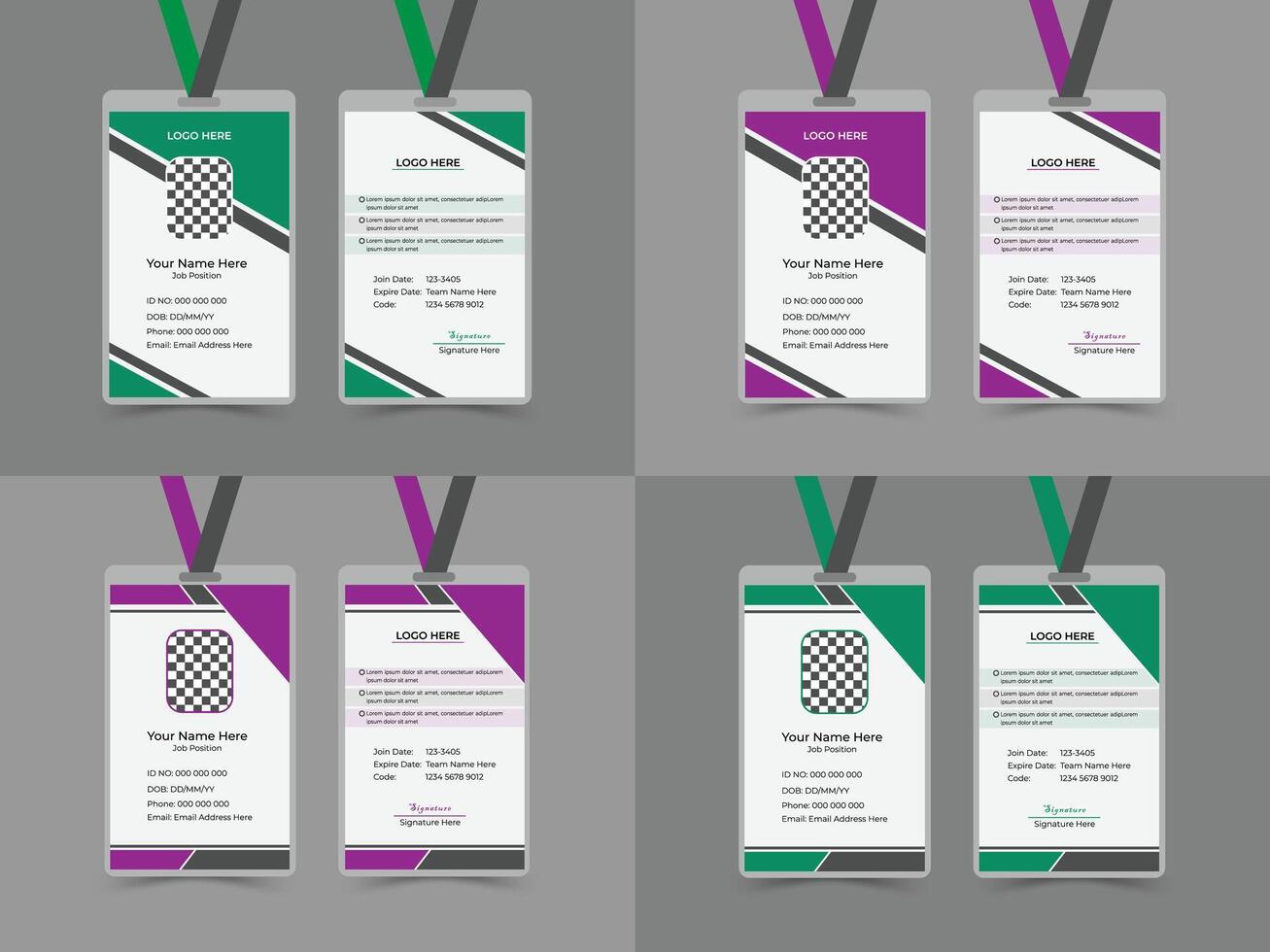 Professional ID Card design template vector