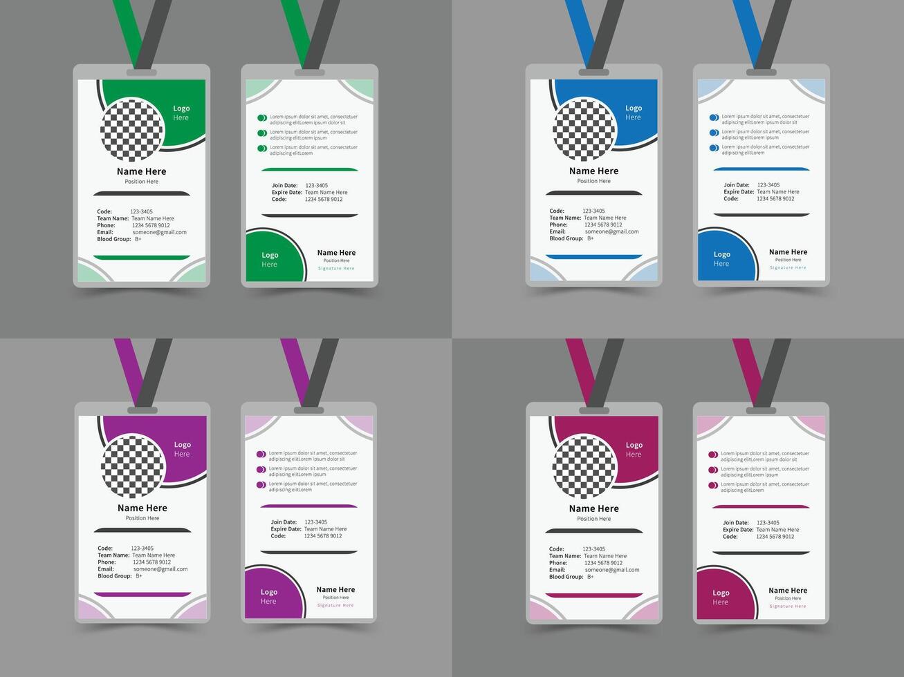 Colorful event name badges for identification vector