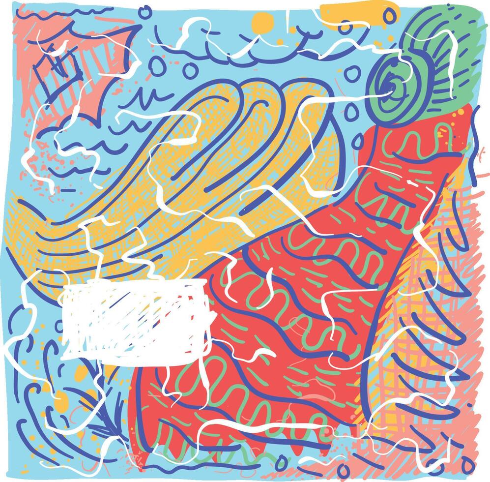 Abstract Composition with Colorful Shapes and Lines vector