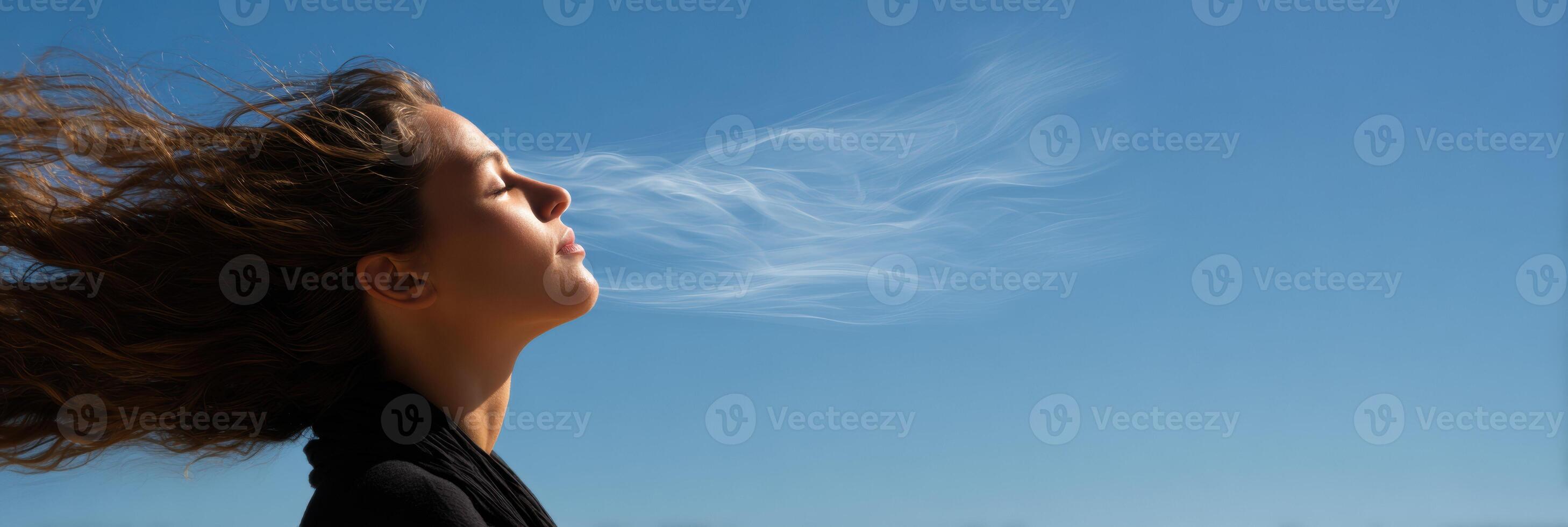 Meditation Session in Nature With Flowing Air and a Clear Mind Under a Bright Blue Sky photo