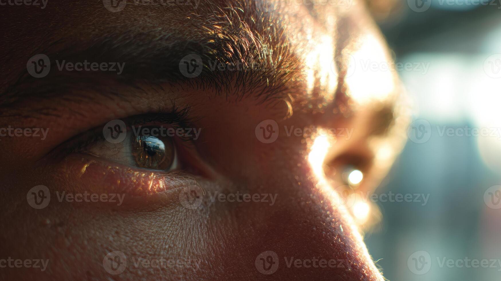 Capturing a Moment of Eye Contact in Bright Backlight Revealing Details of Emotion and Depth photo