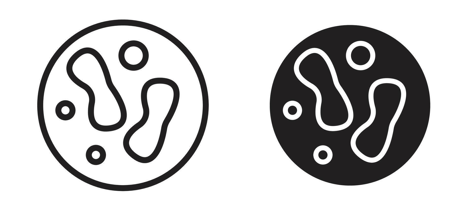Microorganism icon in black modern and lines and solid vector
