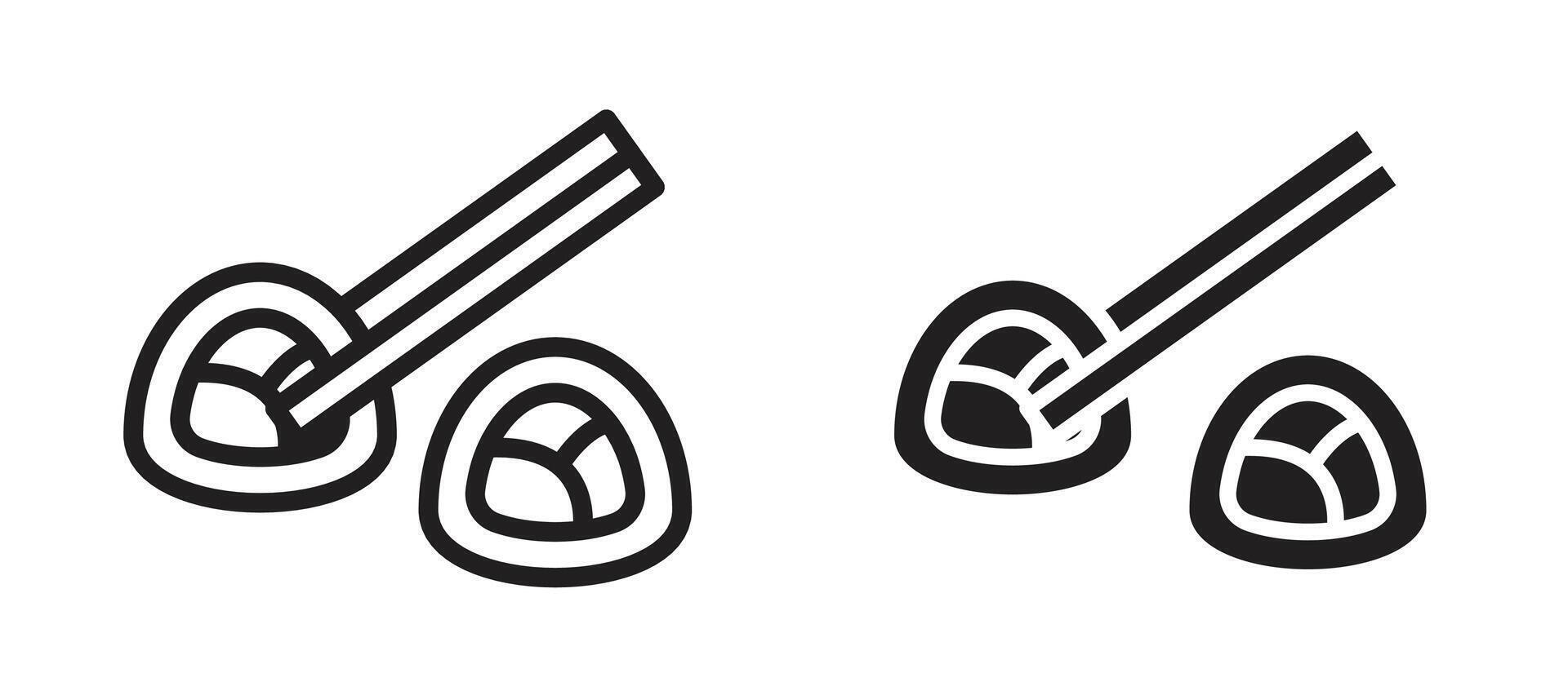 Sushi icon in black modern and lines and solid vector