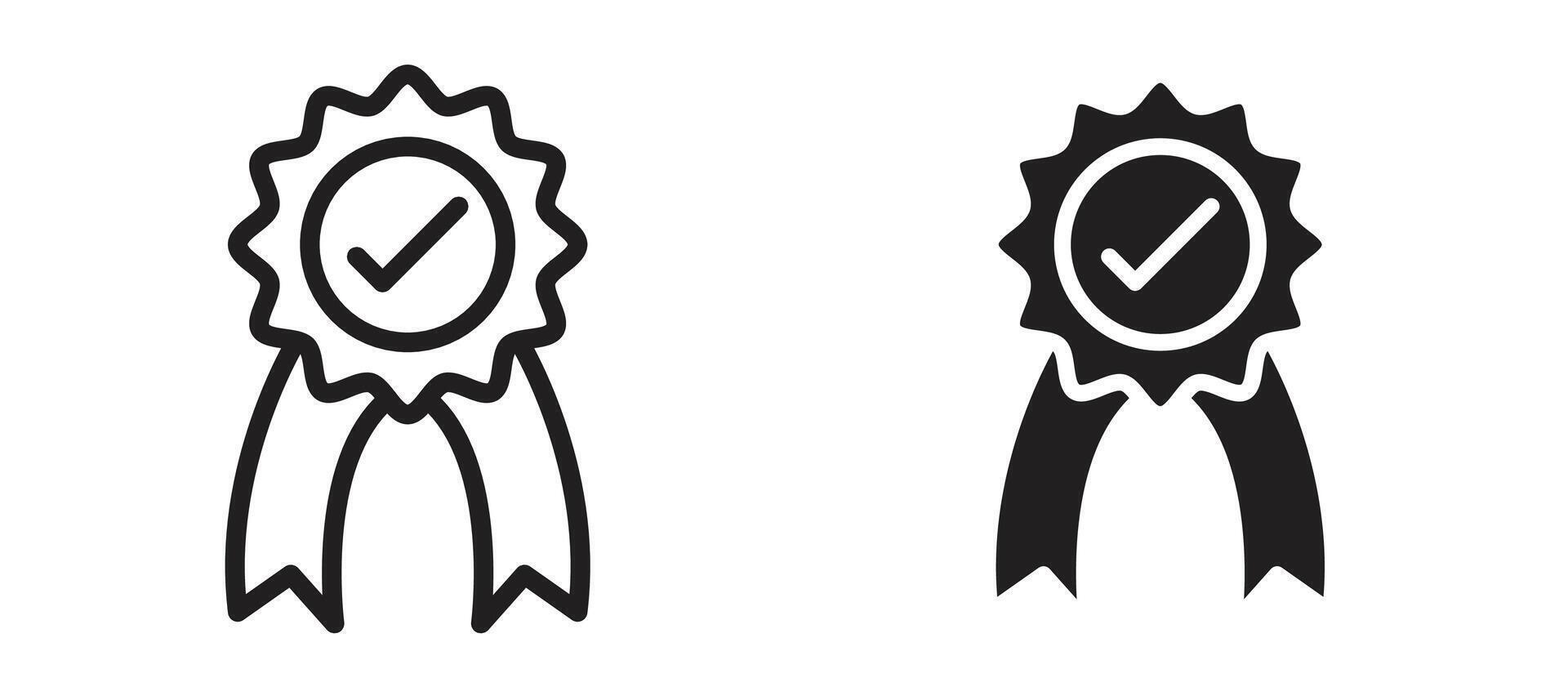 Accreditation icon in black modern and lines and solid vector