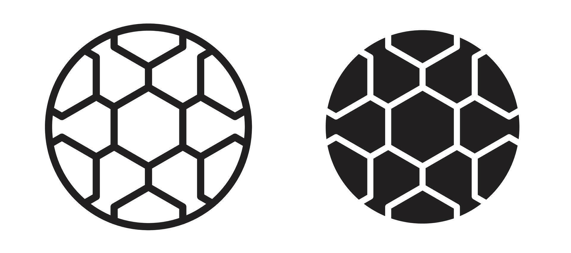 Football icon in black modern and lines and solid vector
