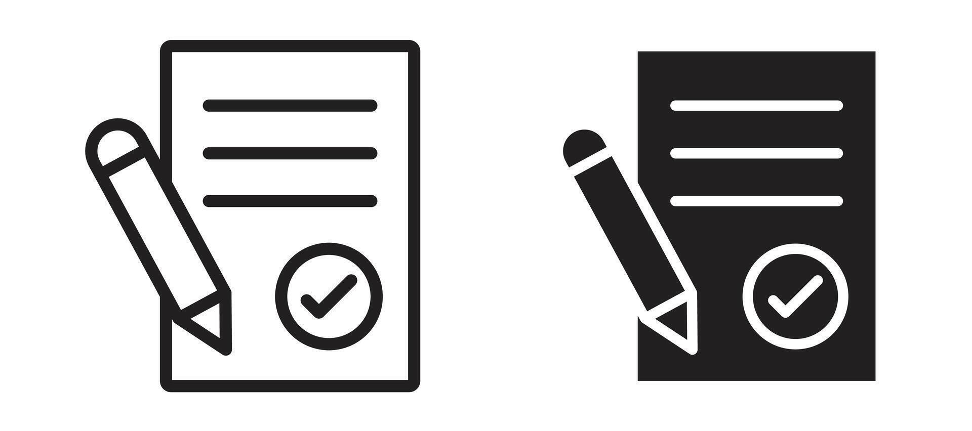 Contract icon in black modern and lines and solid vector