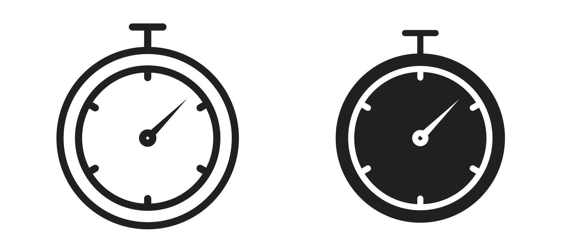 Timer icon in black modern and lines and solid vector