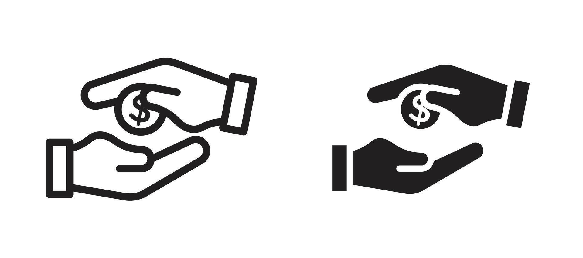 loan icon in black modern and lines and solid vector