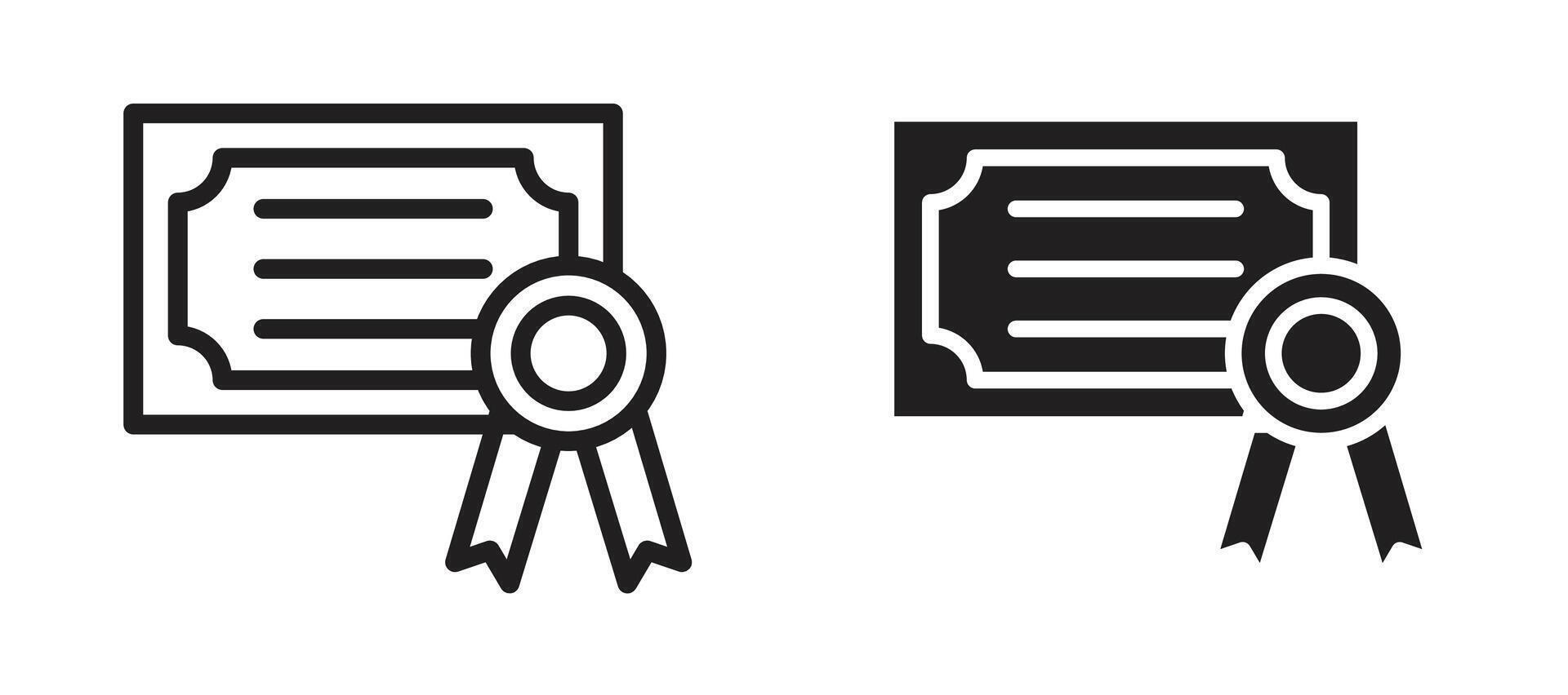 Qualification icon in black modern and lines and solid vector