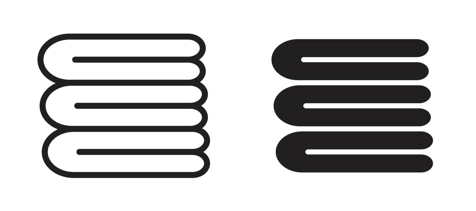 Towel icon in black modern and lines and solid vector