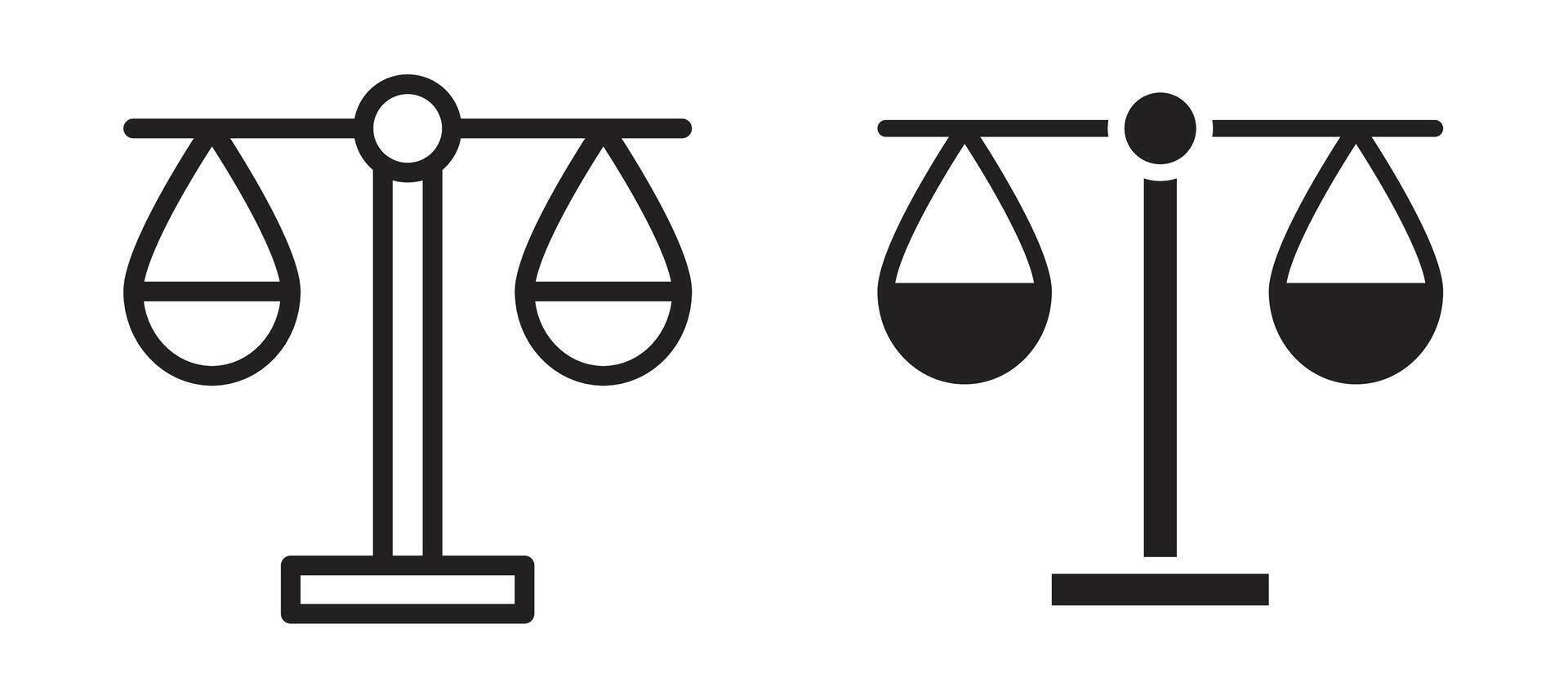 Scales icon in black modern and lines and solid vector