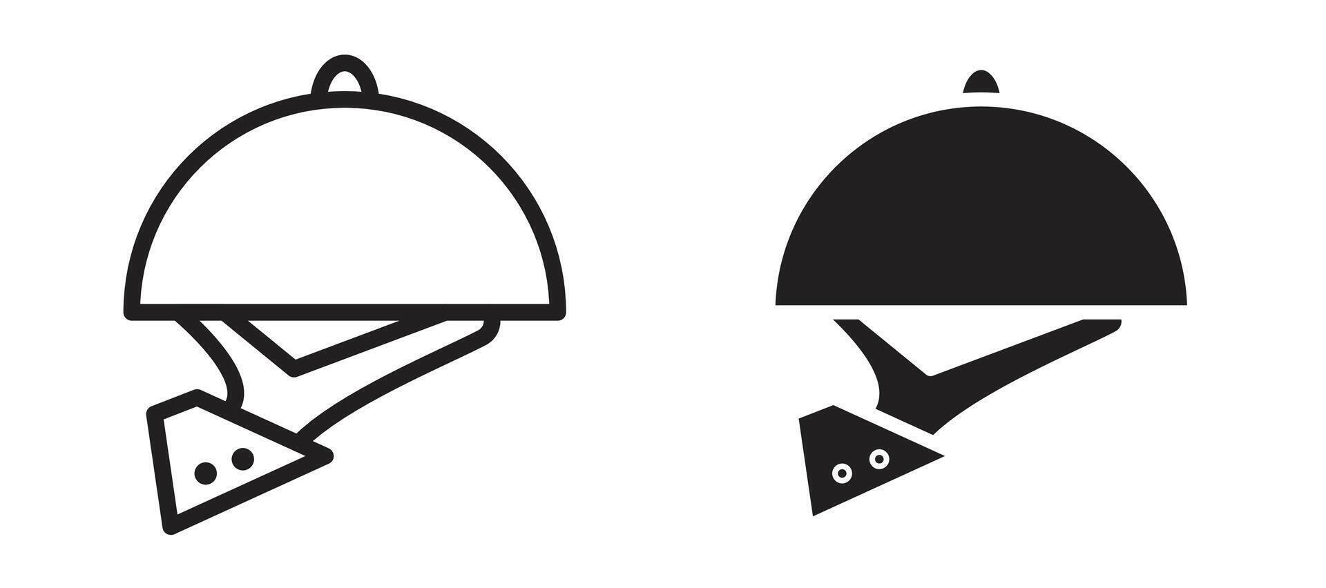 Hand holding tray icon in black modern and lines and solid vector