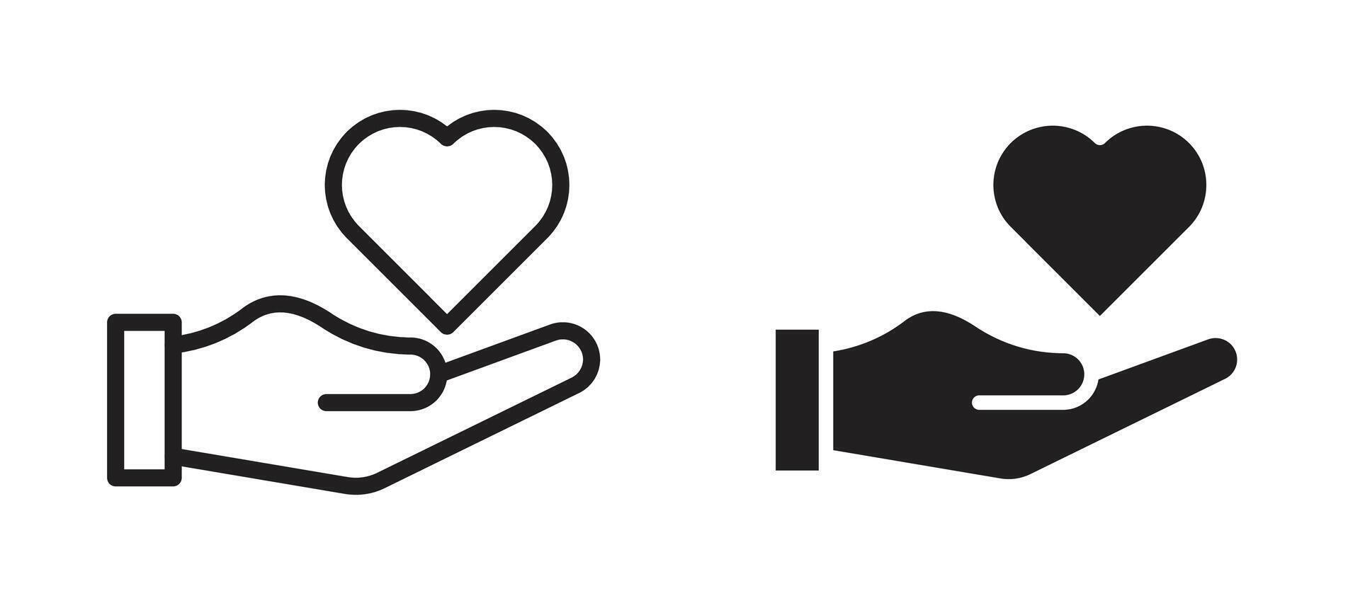 Life insurance icon in black modern and lines and solid vector