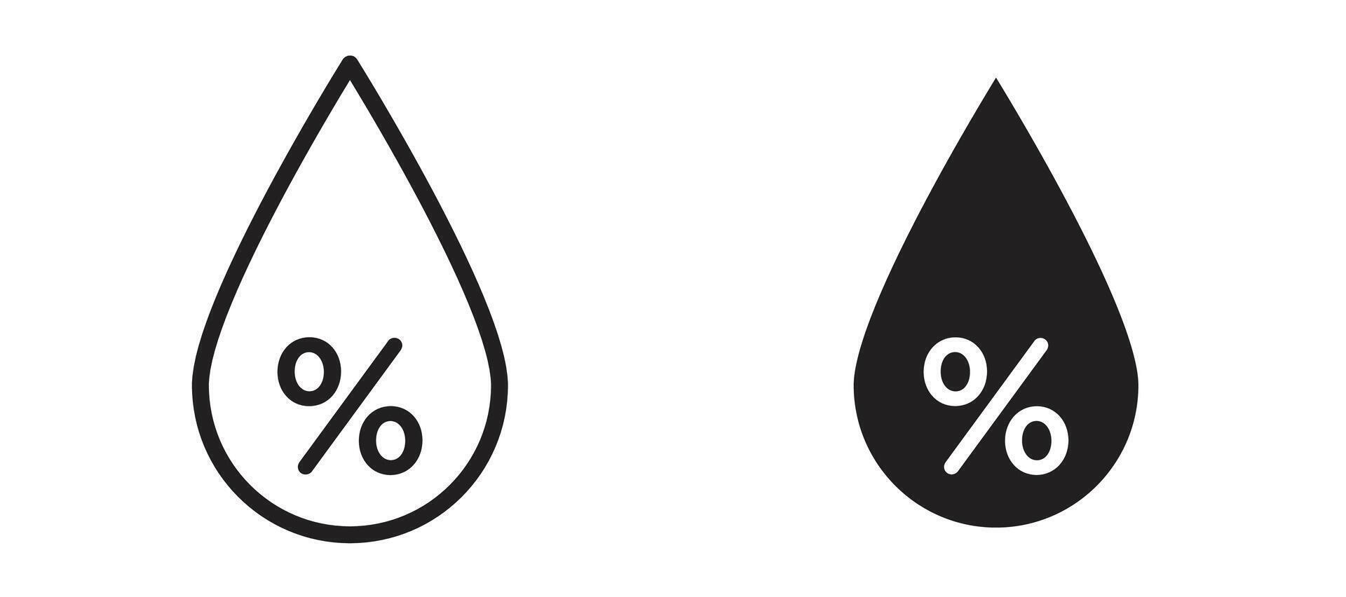 Humidity icon in black modern and lines and solid vector