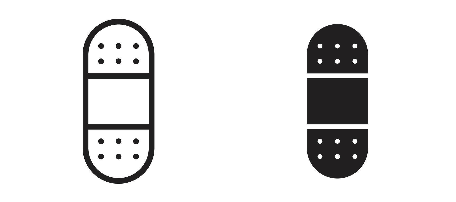 Band aid icon in black modern and lines and solid vector