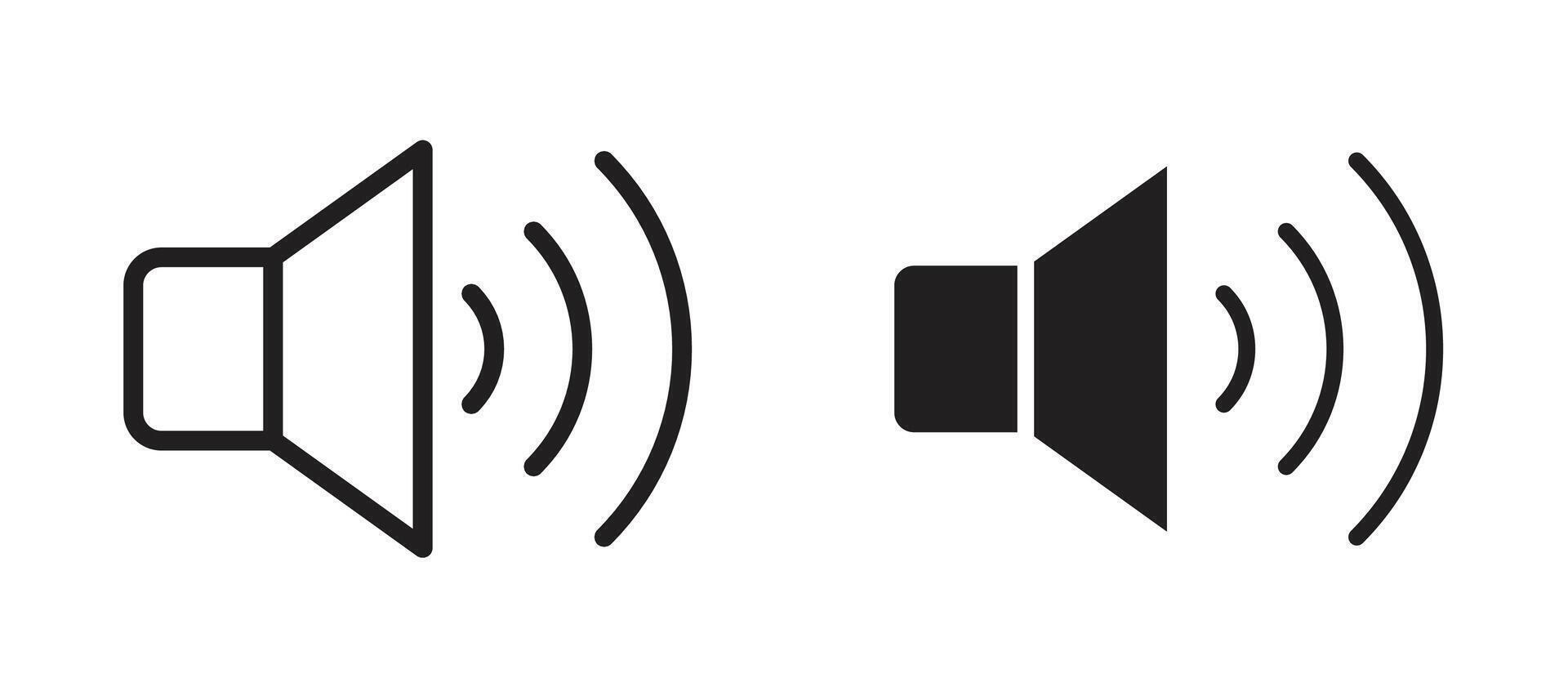 Volume icon in black modern and lines and solid vector