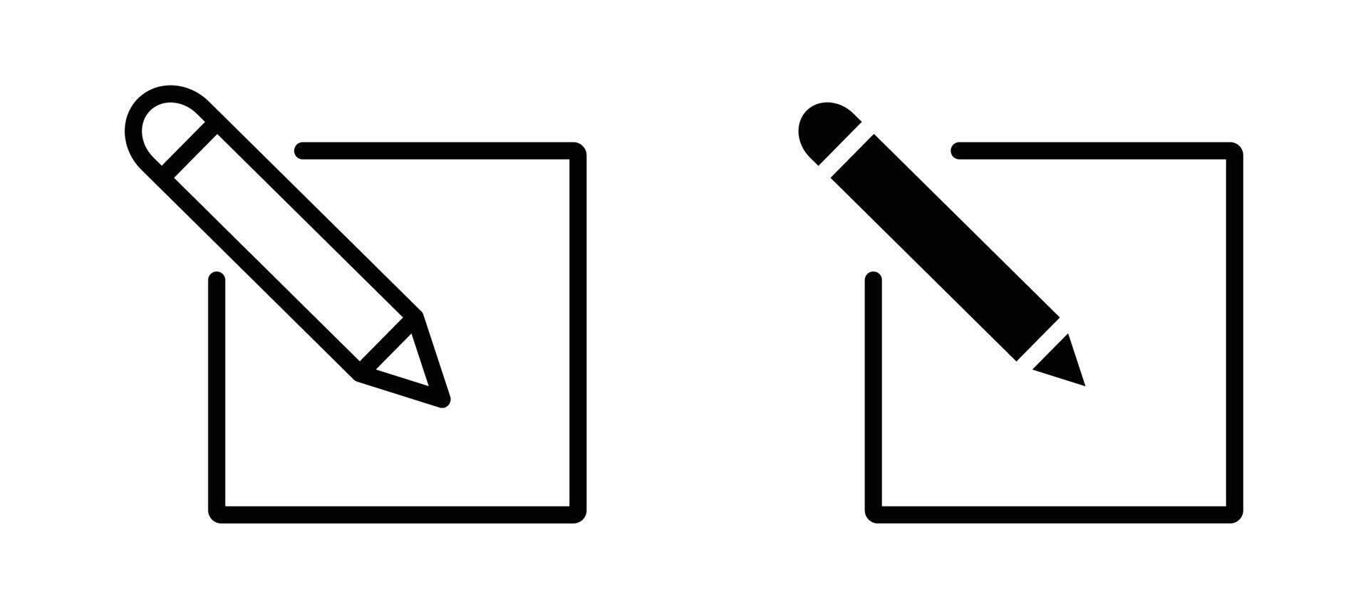 Edit icon in black modern and lines and solid vector
