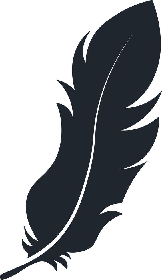 Silhouette of Feather with Flat Design. vector