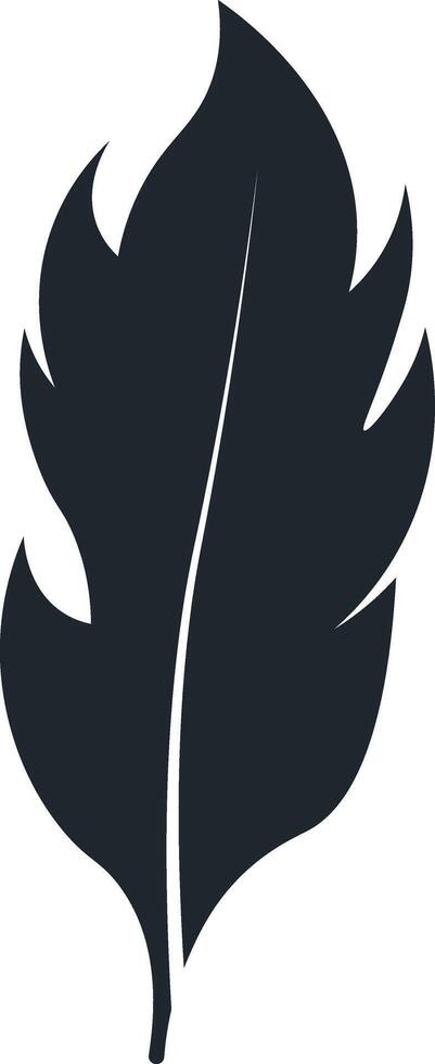 Feather Silhouette in Simple Design vector