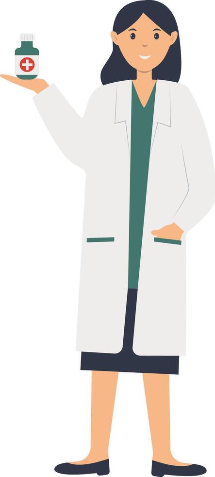 Hospital Staff Cartoon Character. vector