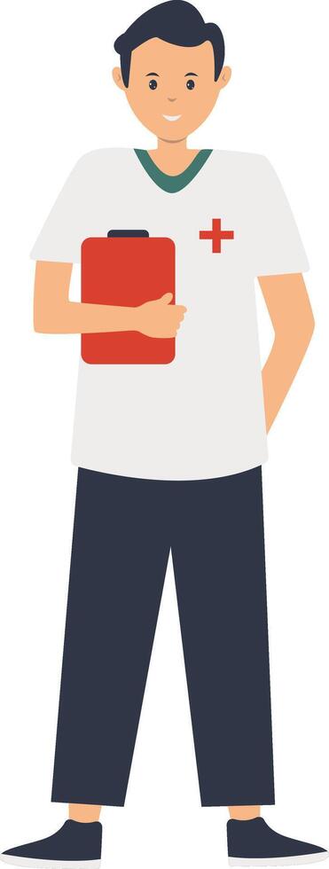 Hospital Staff Cartoon Character. Man Nurse Character vector
