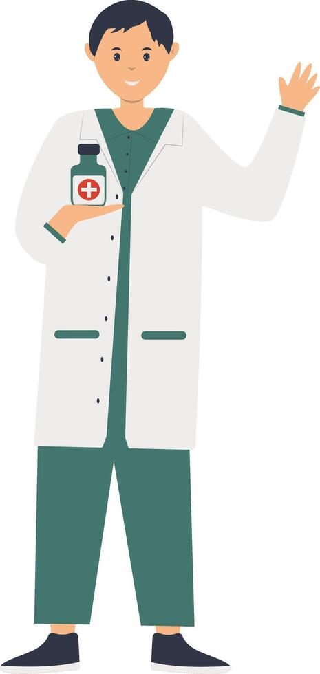 Hospital Staff Cartoon Character. Doctor Character. vector
