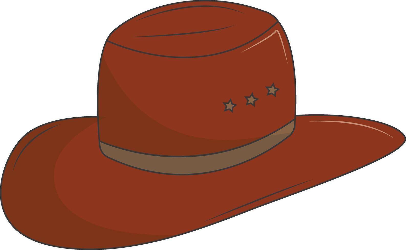 Classic Cowboy Hat. Flat Illustration. vector