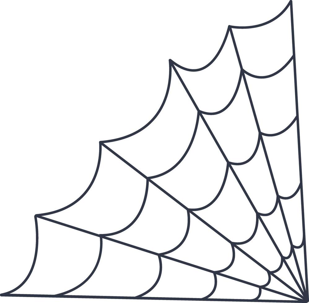 Black Spider Web Decoration with Flat Design. vector