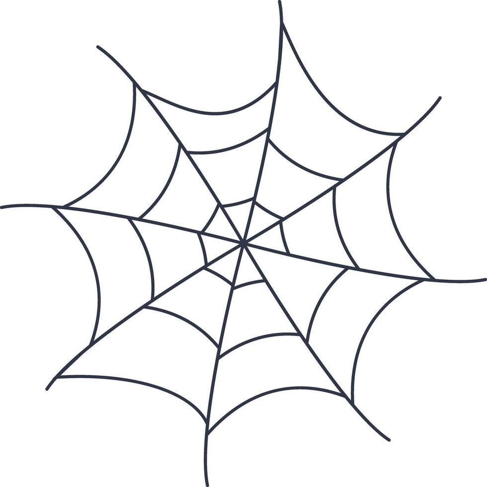 Black Spider Web Decoration. Isolated on White Background. vector