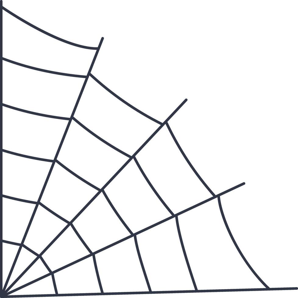 Illustration of Black Spiderweb. Halloween Cobweb Decoration. vector