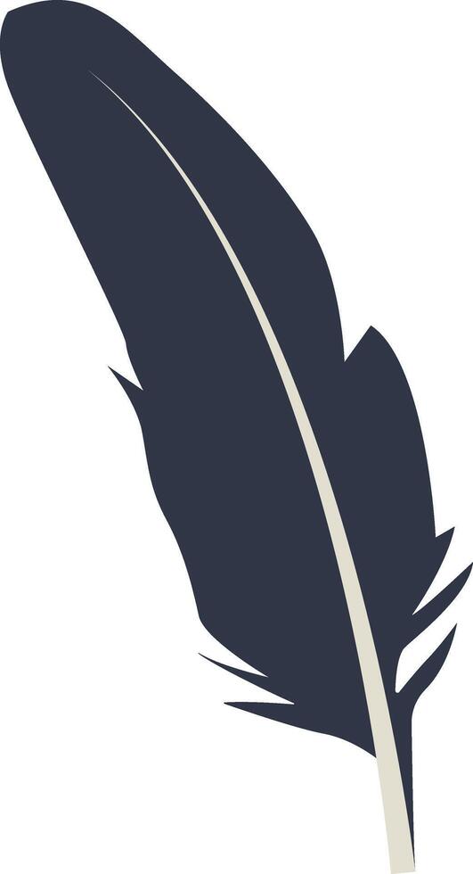 Curve Bird Feather Silhouette with Simple Design vector