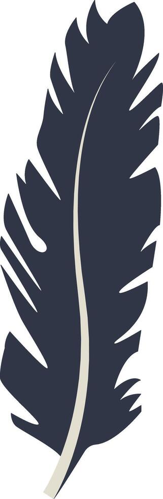 Curve Bird Feather Silhouette with Simple Design. vector