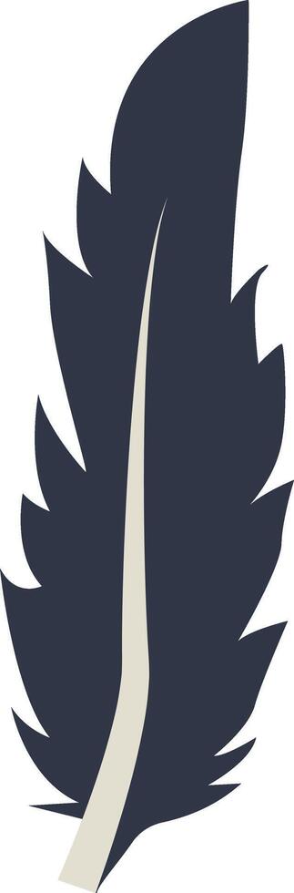 Curve Bird Feather Silhouette with Simple Style. vector