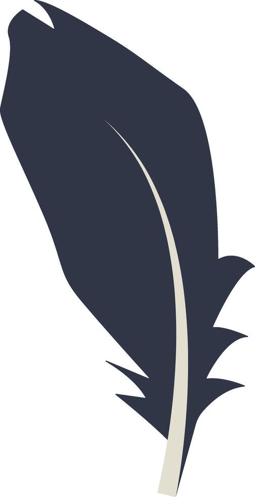 Curve Bird Feather Silhouette in Simple Style. vector