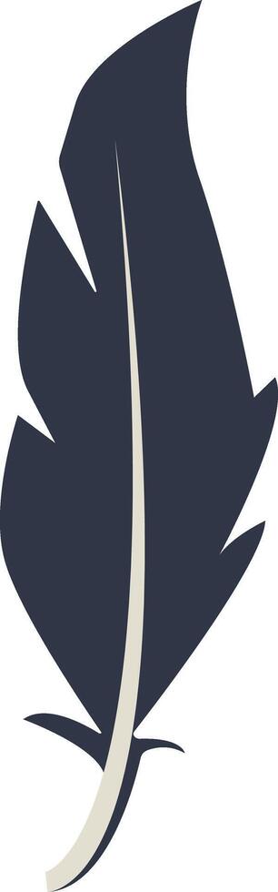 Curve Bird Feather Silhouette with Simple Style vector