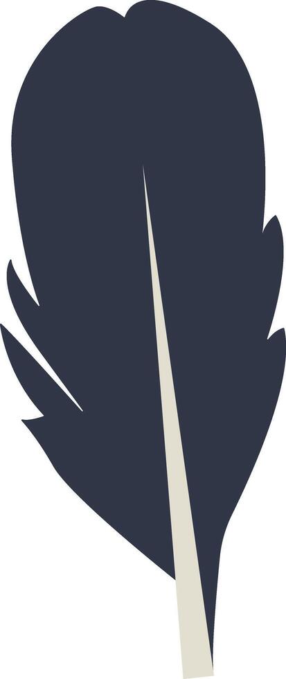 Curve Bird Feather Silhouette. Design Element vector